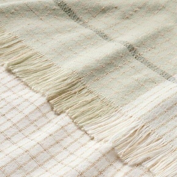 HEARTH & HAND Magnolia Dobby Plaid Fringe Throw Blanket - Picture 3 of 7